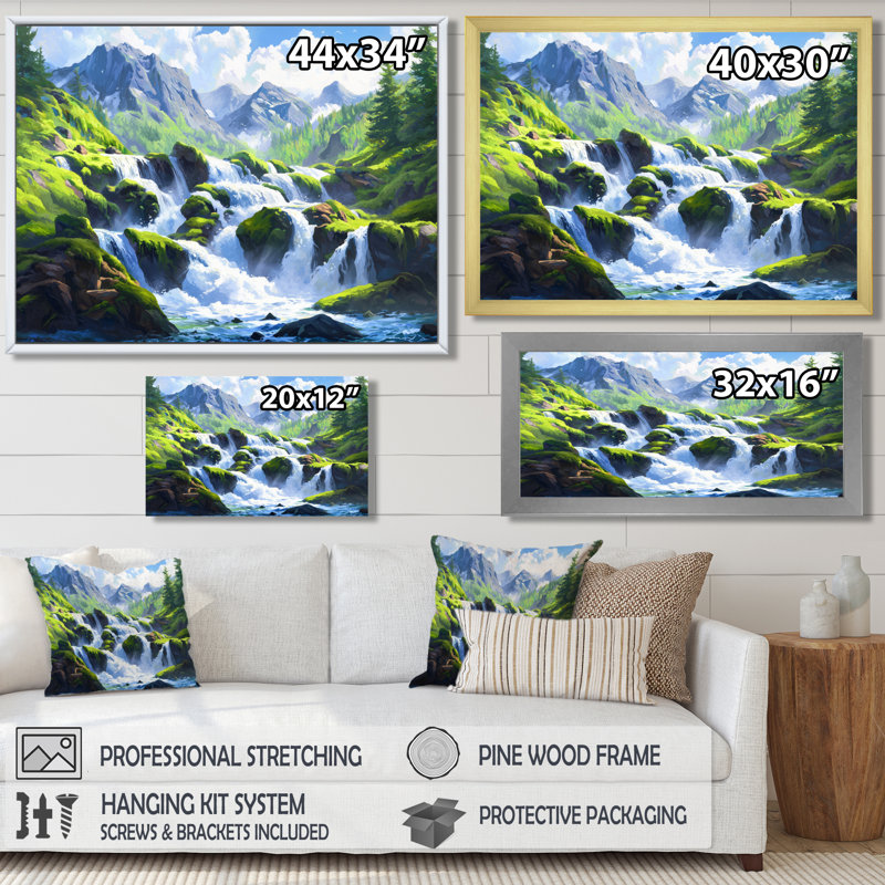 «Cascadeing Waters In Washington II», impression murale de Washington, Brun, H 12 po x l 20 po