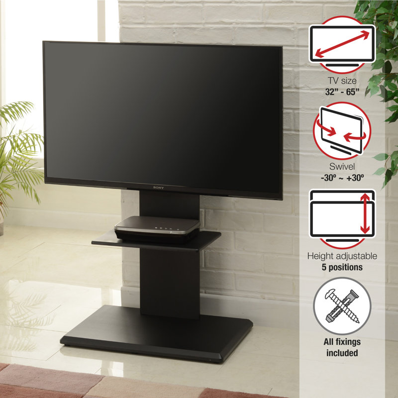 Mayren Unfinished TV Stand for TVs up to 70" with Fireplace Included, Black