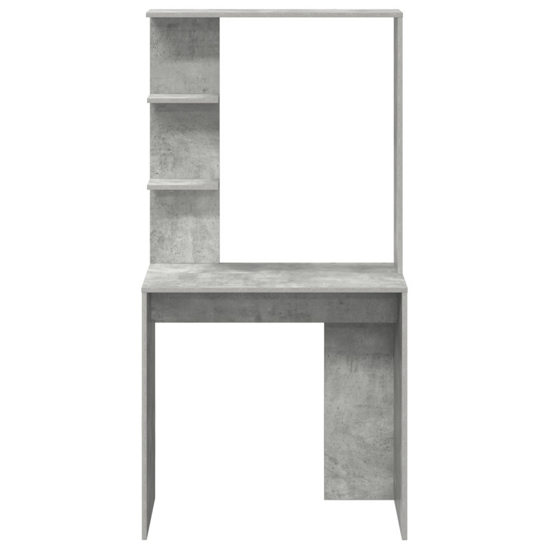 Computer Desk Solid Wood, MDF Compact, Concrete Grey