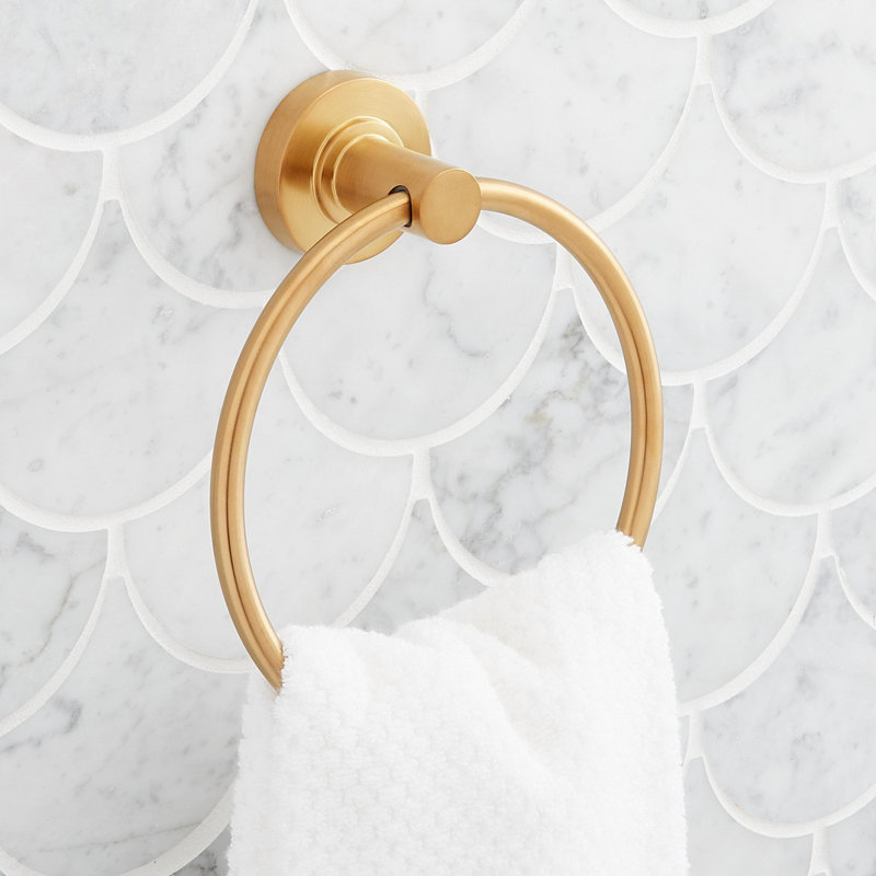 Lexia 6-5/16" Wall Mounted Towel Ring, Brushed Gold