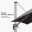 Parasol carré gris en aluminium décalé en porte-à-faux 9 pi avec rotation à 360 ° Rishal-1552559828