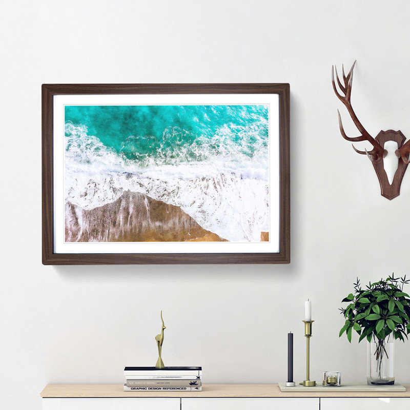 Ocean Dreams - Picture Frame Graphic Art Print, 62cm H x 87cm W x 2cm D, Walnut Framed