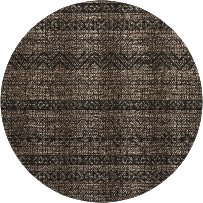 Tapis chocolat Prisco lavable à la machine de qualité supérieure, Rond 8 pi