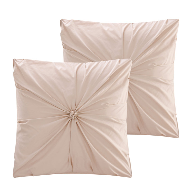 Blush King Polyester 180 Thread Count Washable Down Comforter Set