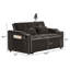 Fauteuil inclinable polyvalent à double siège pliable, canapé-lit confortable en velours avec poches latérales, port USB, support pour téléphone pivotant, cendrier et dossier réglable-2004901574