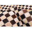 Tapis en cuir de vache brun et ivoire 5 pi 1 po x 5 pi 1 po