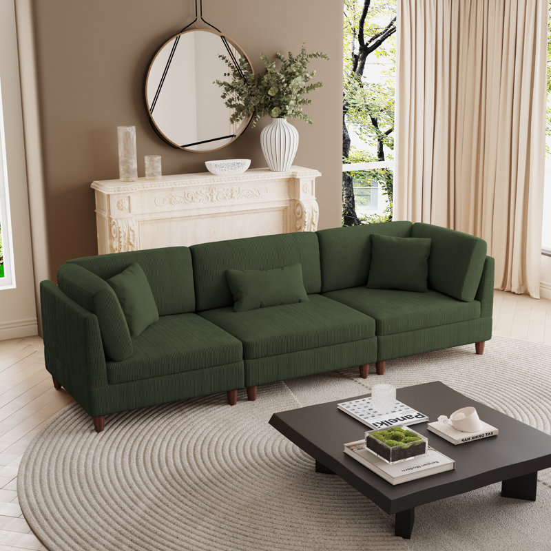 Seemab 305.8Cm Square Arms Sofa, Green