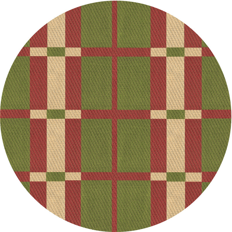 Performance Wool Geometric Indoor Rug, Round 4'