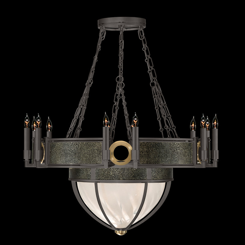 Mirage 15 - Light Chandelier, Black Knight/Brass/Midnight Steel