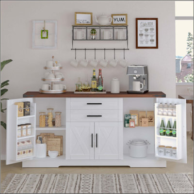 Armoire de rangement à porte de grange Farmhouse