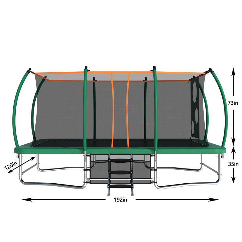 Trampoline carré 10X16ft, Vert