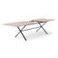 Meza Rounded Extendable Dining Table with Cross Metal Legs-95373326-95256471