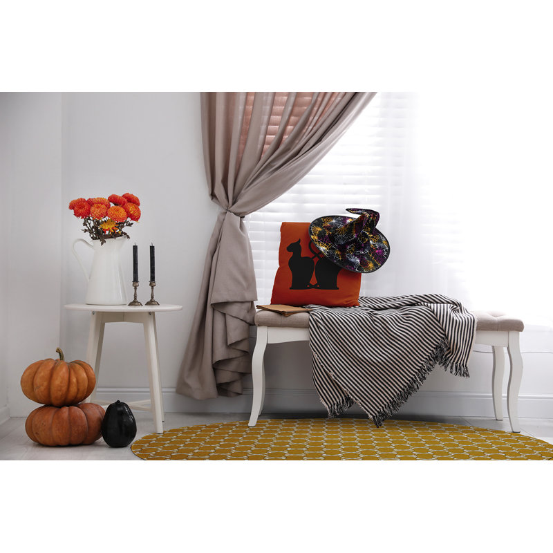 Delinia Chenille Geometric Indoor Rug, Round 5'