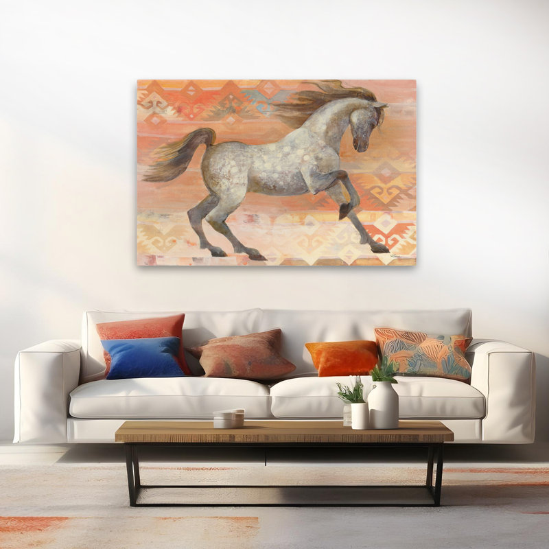 Grande entrée Southwest Boho Blush, animal contemporain gris, beige, boho, H 60 po x l 40 po