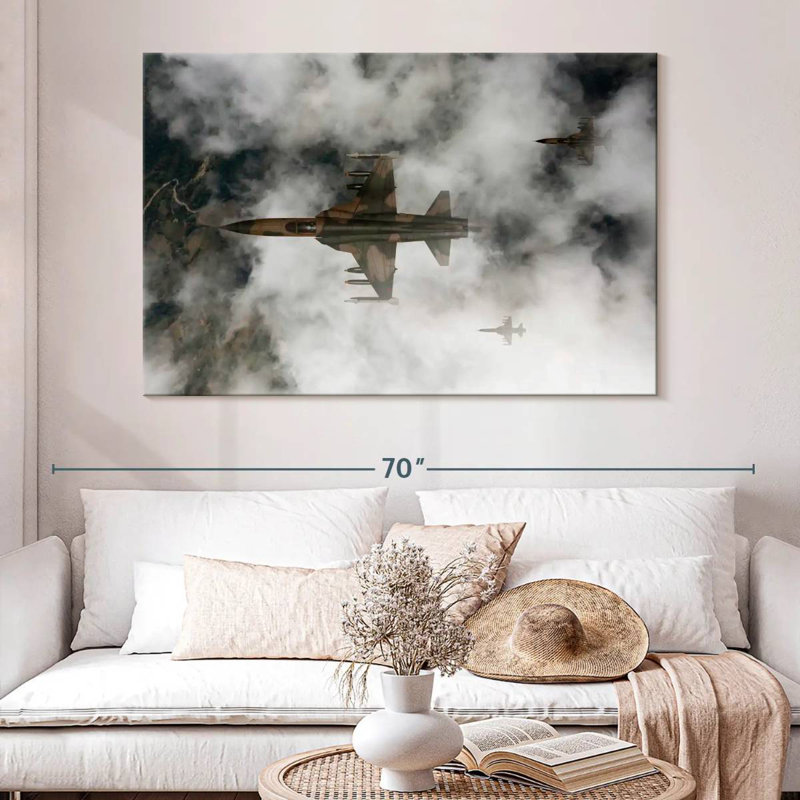 Mait Cloudy Fighter Jets, 34" H x 51" W