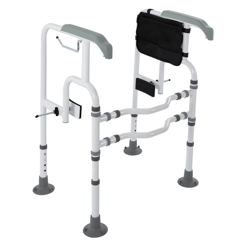 Toilet Safety Frame Rail with Suction Cups and Anti-Slip Handrails