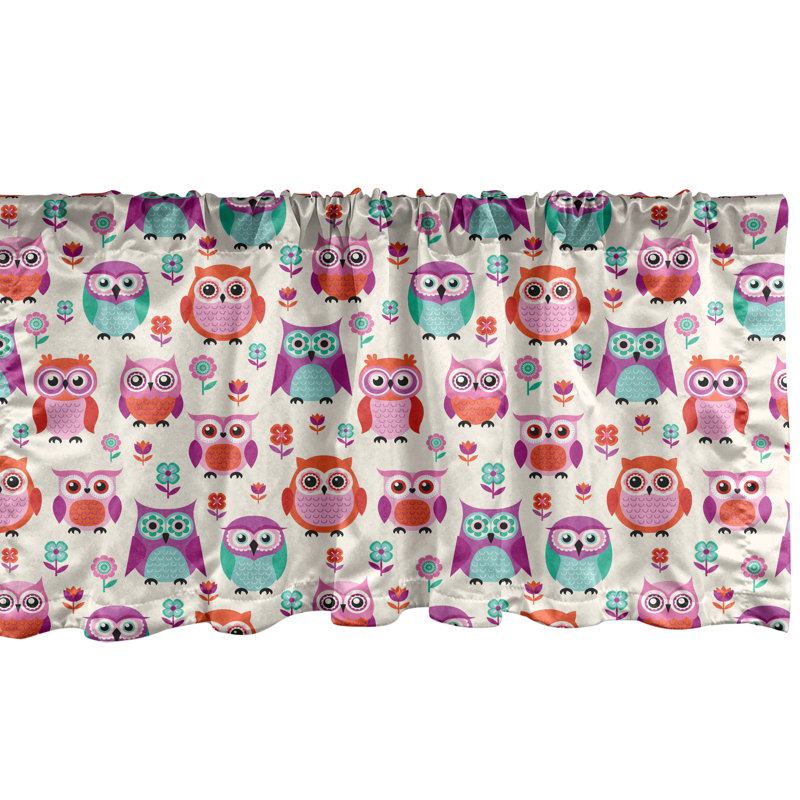 Ensemble de 2 cantonnières Ambesonne Owls, L 54 po x L 12 po