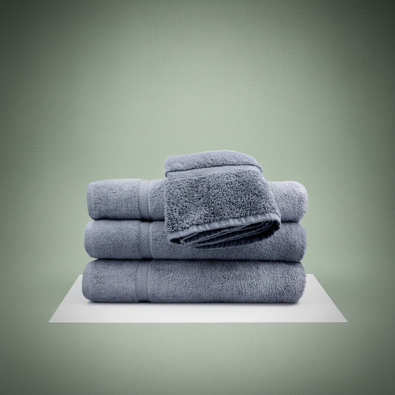 Ensemble de débarbouillettes 100% coton 12 pièces Goi, Bleu colonial