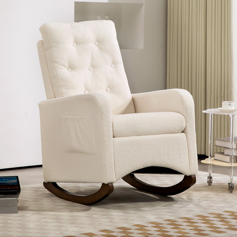 Solid Wood Rocking Chair, White