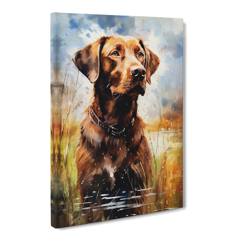 Labrador Retriever Tachisme - Wrapped Canvas, 50cm H x 35cm W x 3cm D