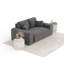 Two-seater square arms loveseat sofa-682303233