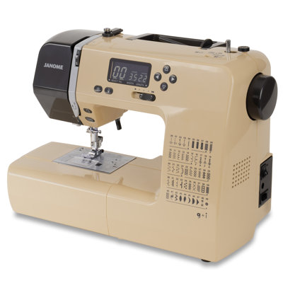 Janome G+I 50 Stitch Computerized Sewing Machine with 3 One-Step Buttonholes, LCD Screen, Needle Threader, Speed Control, Needle Up/Down & Extension Table – Sable