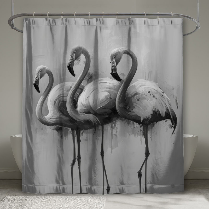 Rideaux de douche Mono Flamingo, L 70 po x H 93 po