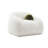 Dera Swivel Accent Chair with Green Ball Pillow Set, White Faux Fur
