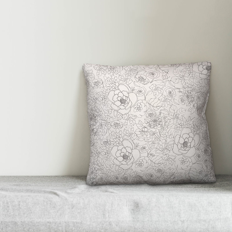 Floral Outdoor Throw Pillow, No Fill