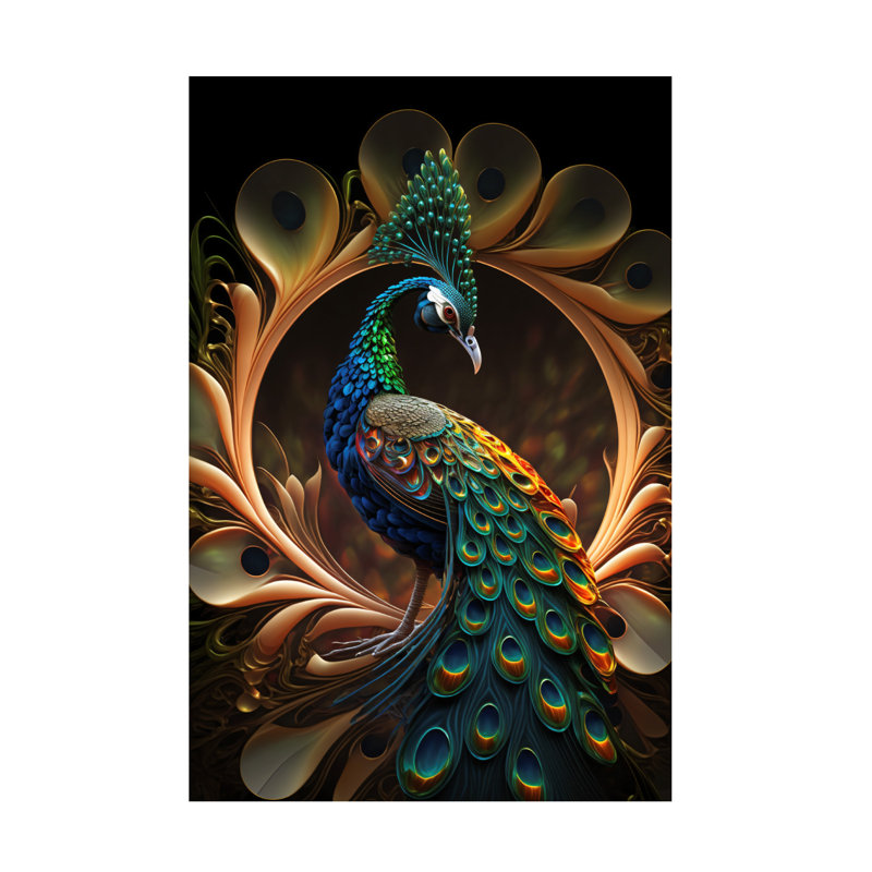 Art sur toile 31 "Ray Heere Proud Peacocks", H 47 po x l 30 po x P 2 po
