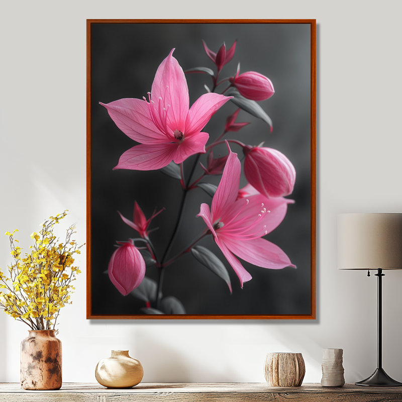 Fuchsia - Fuchsia, Cadre flottant brun, bois massif, H 24 po x l 32 po
