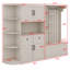 Armoire de vestibule multifonctionnelle gauche-droite avec rangement et crochets, armoire de rangement / arbre d'entrée 2 en 1-502529141