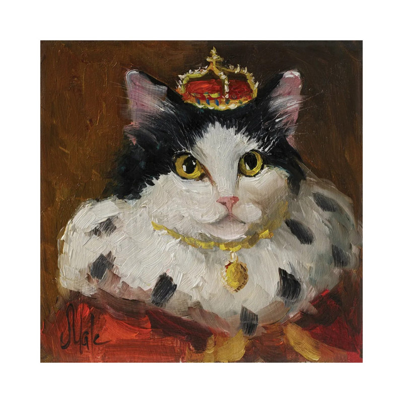 Chat royal - reproduction d'art mural - toile tendue, 48" x 48", Gallery Wrapped Canvas, No Frame