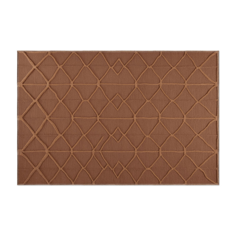 Tapis brun intérieur et extérieur Trellis, Rectangulaire 3 pi x 5 pi