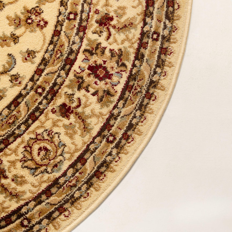 Niles Oriental Area Rug, Round 7'10", Cream