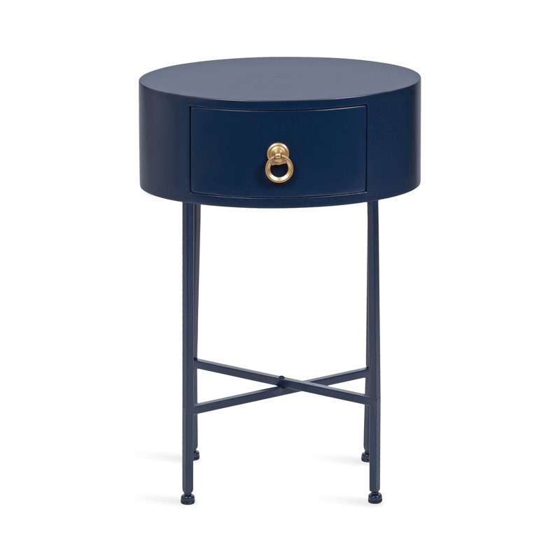 Leighty End Table with Storage, 24" H x 16" W x 11.50" D, Navy, Navy