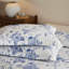 Cotton Blue Floral Quilt Bedspread Set-125129564