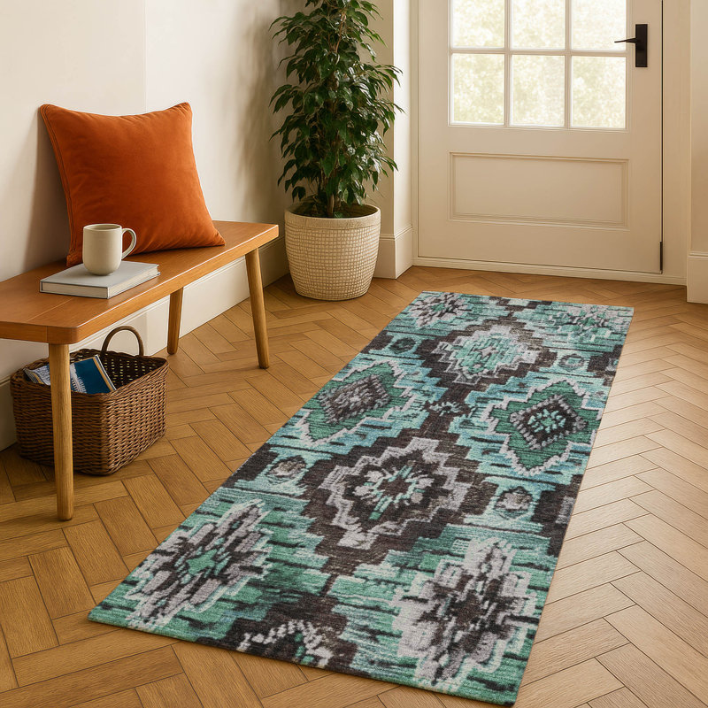 Premium Machine Washable Jakiyra AMF1891 Aztec Rug, Runner 2'3" x 7'6"