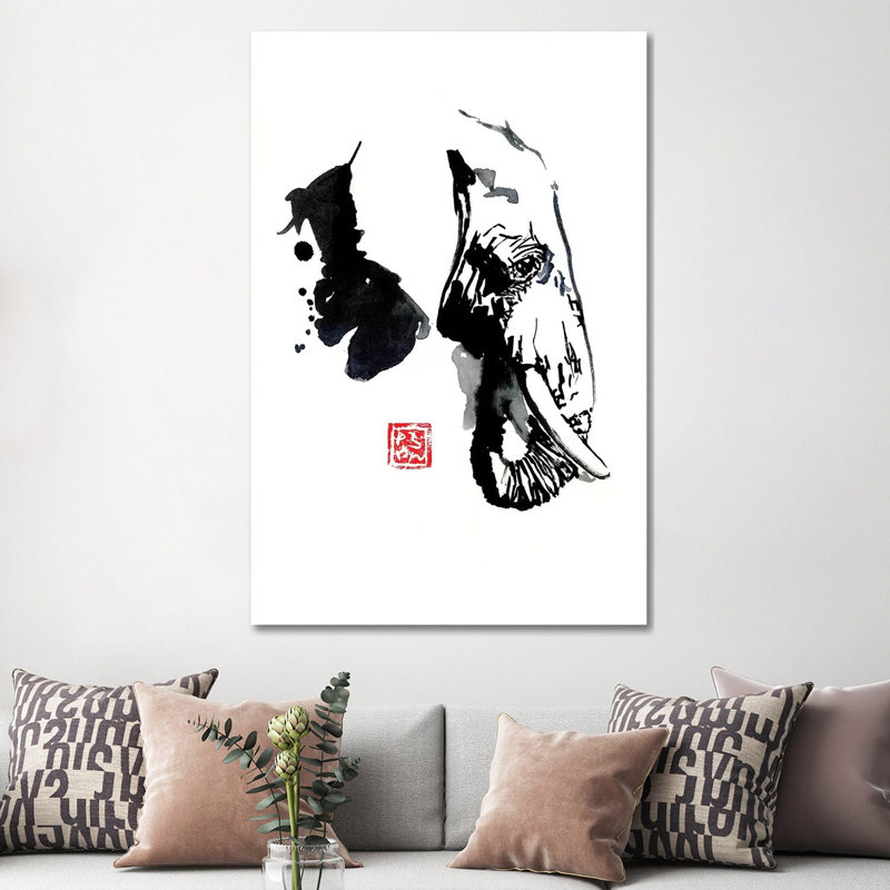 Elephant Profile by Péchane - Print on Canvas, Wrapped Canvas, 152.5 cm H x 101.5 cm W x 3.175 cm D