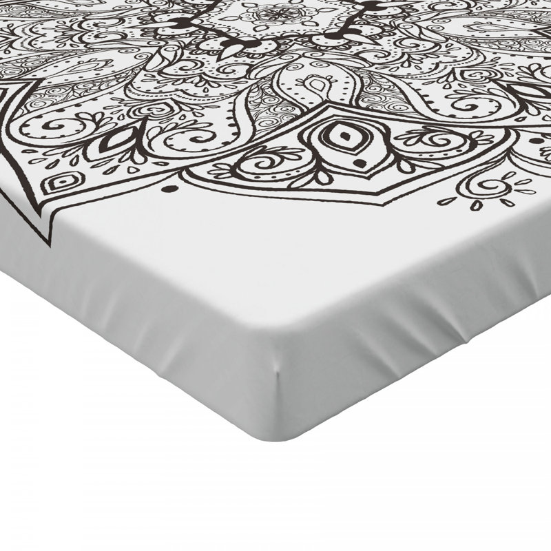 Mandala Microfiber Fitted Sheet, Queen Fitted Sheet