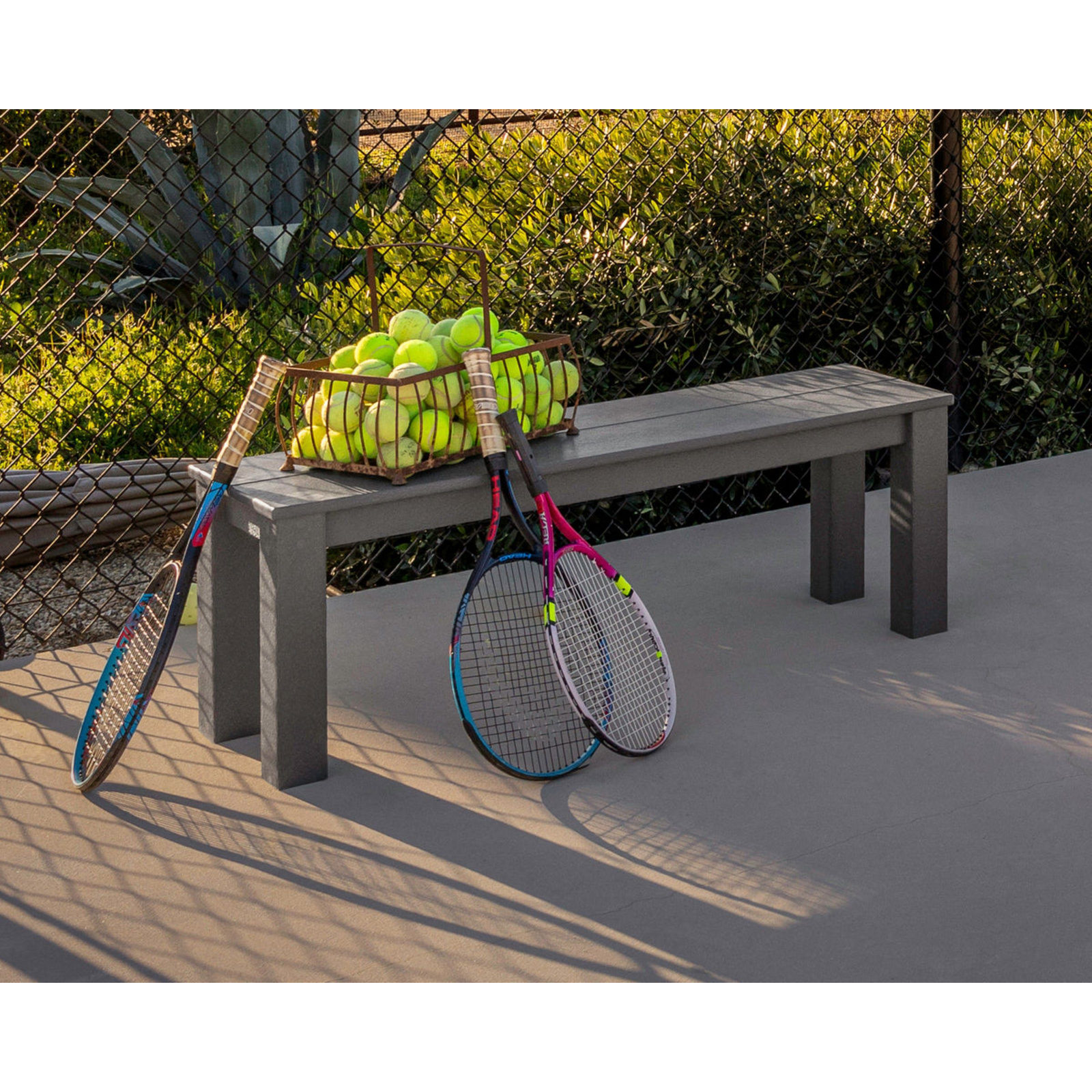POLYWOOD® Studio 68" Picnic Bench, Slate Gray, 17" H x 60" W