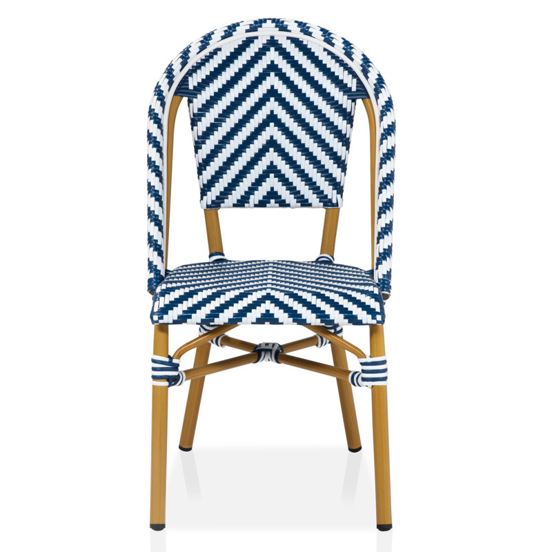 Chaise d'appoint Correll, Bleu / blanc