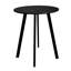 Table d'appoint ronde d'extérieur, table de bout de patio en acier et métal, table d'appoint imperméable et résistante aux intempéries pour jardin, balcon, cour, noir