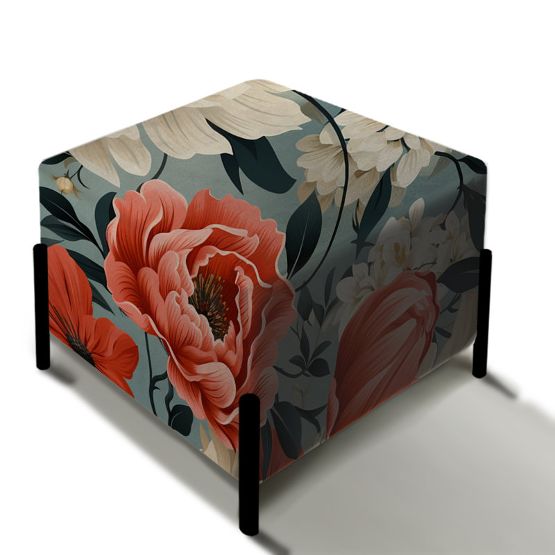 Morane - Repose-pieds floral carré