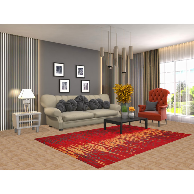 Tapis indien moderne abstrait