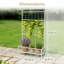 Grand support à plante en métal blanc avec treillis et barre de suspension, support à plante d'intérieur pour plantes grimpantes et fleurs-129945571