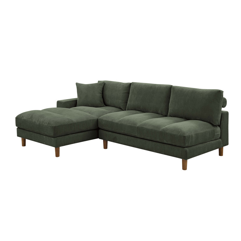 Canapé et méridienne lyna 95 po, Accoudoir à gauche (vu de face), Vert foncé