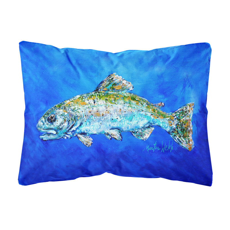 Coussin décoratif intérieur/extérieur en forme de poisson en aval