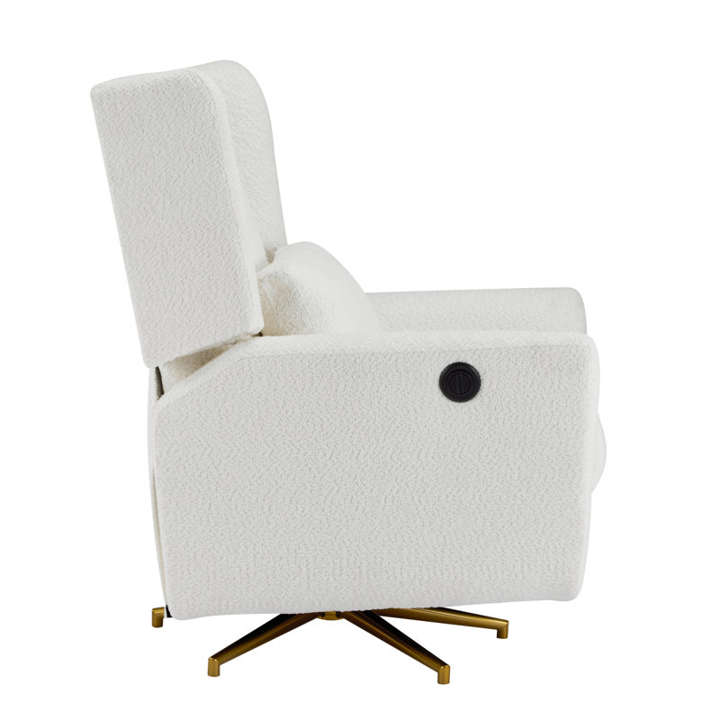 Fauteuil inclinable électrique pivotant, rembourré Boucle 360 ° avec base 5 étoiles - beige, Beige