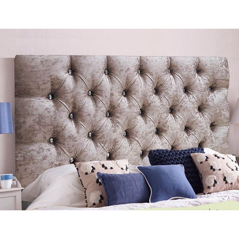 Esters Upholstered Headboard, Champagne, Velvet, Small Single (2'6)
